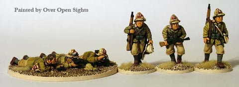 ITWW 6 Italian Breda light machine gunners, tropical helmets