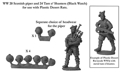 WW20 Scottish piper and Tam o’ Shanters
