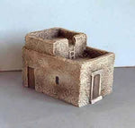 Oblong two storey house stairs to roof. (H31)
