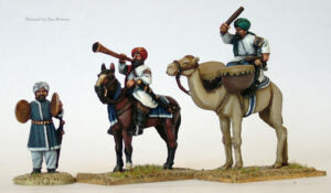 MA17 Arab musicians(naker drummer on camel,mounted trumpeter and cybalist on foot)