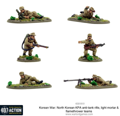 North Korean KPA anti tank rifle, light mortar & flamethrower