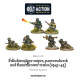 Fallschirmjager sniper, panzerschreck and flamethrower teams