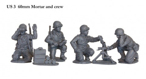 US 3 60mm Mortar and crew