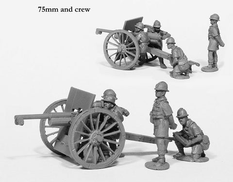 FWW 24 Vichy French 75mm gun and crew