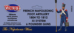 French Napoleonic Foot Artillery 1804 to 1812, XI System, 6 Pounder Guns