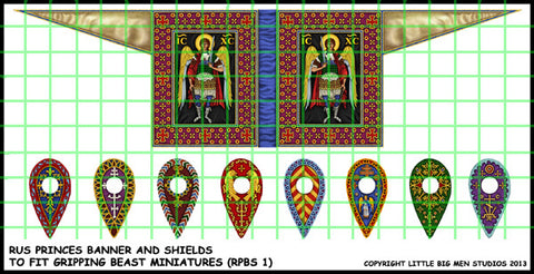 Rus Princes banner and shield transfers
