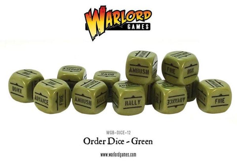 Green Bolt Action Order dice